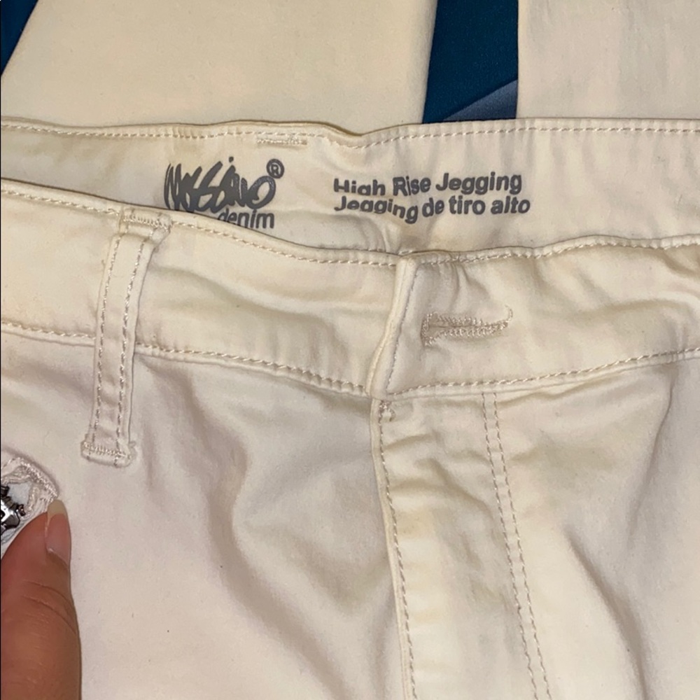 Cream Moto Stretch Jeans
